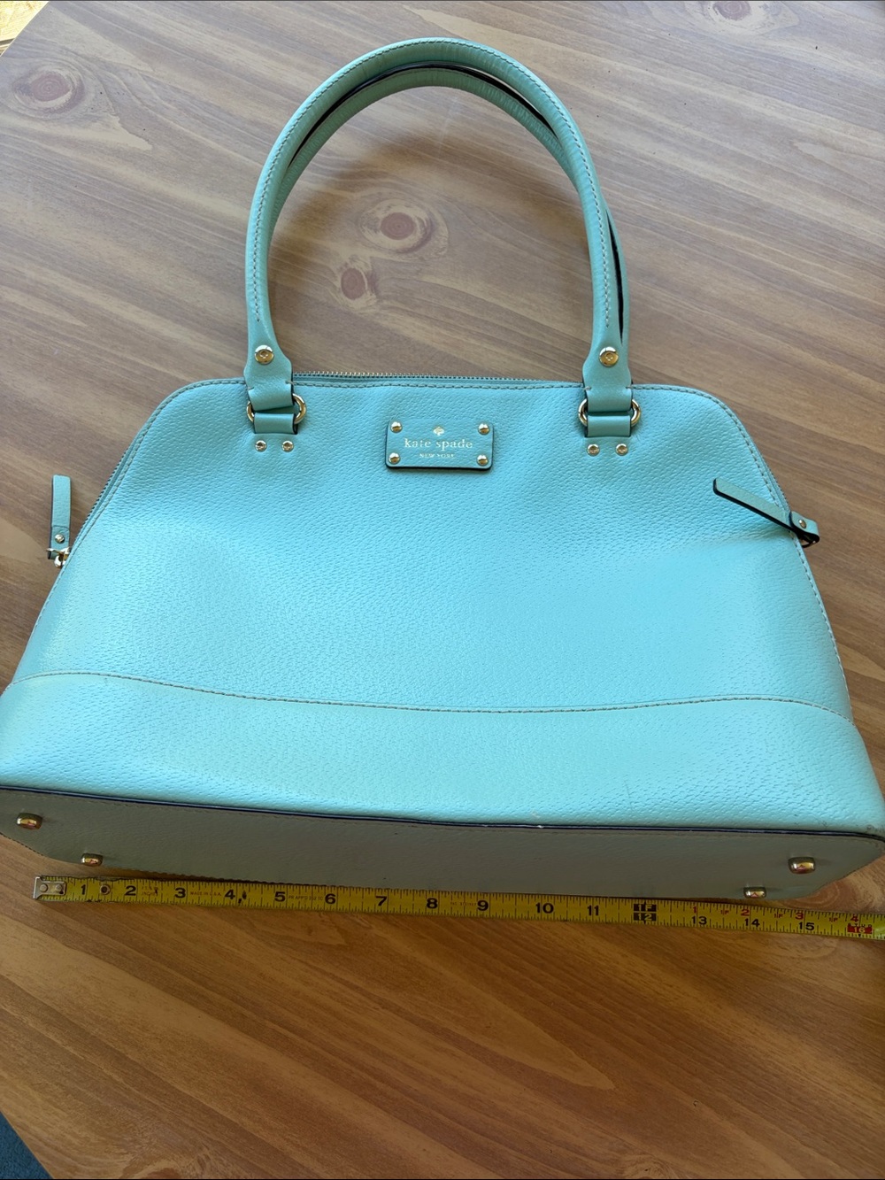 kate spade Mint Green Leather Satchel with Gold Hardware
